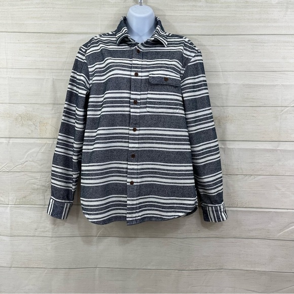 Old Navy Stripe Button Front Long Sleeve Heavy Weight Shirt - Picture 1 of 10